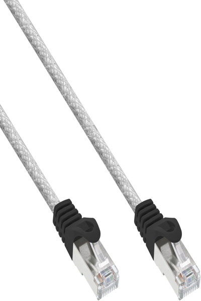 Câble de raccordement en ligne SF/UTP Cat.5e transparent 1 m