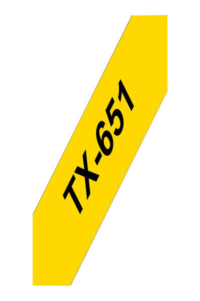 Brother TX651 - Black on yellow - TX651