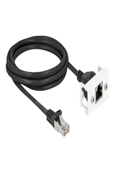 Delock Network Extension Cable for Easy 45 Module S/FTP RJ45 plug to RJ45 jack Cat.6A 2 m black - 2 m - Cat6a - S/FTP (S-STP) - RJ-45 - RJ-45 - Black - White - 87112