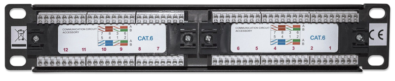 Patch Panel - Rackmonterbar - RJ-45 X 12 - 720748