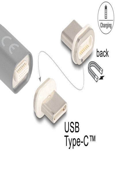 Delock 66588, magnet, USB C, guld, vit - 66588