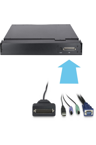 INTER-TECH AS-7100 ULS 17" 1U KVM CONSOLE 1920 X 1080 USB PS/2