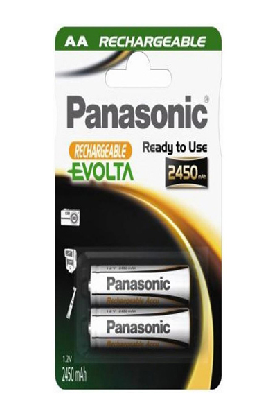 Panasonic 1x2 Akku NiMH Mignon AA 2450 mAh - P6E/2B2450