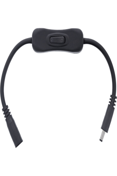 Câble CC en ligne avec interrupteur - CC mâle/femelle 3,5 x 1,35 mm - AWG 18 - noir - 0,20 m