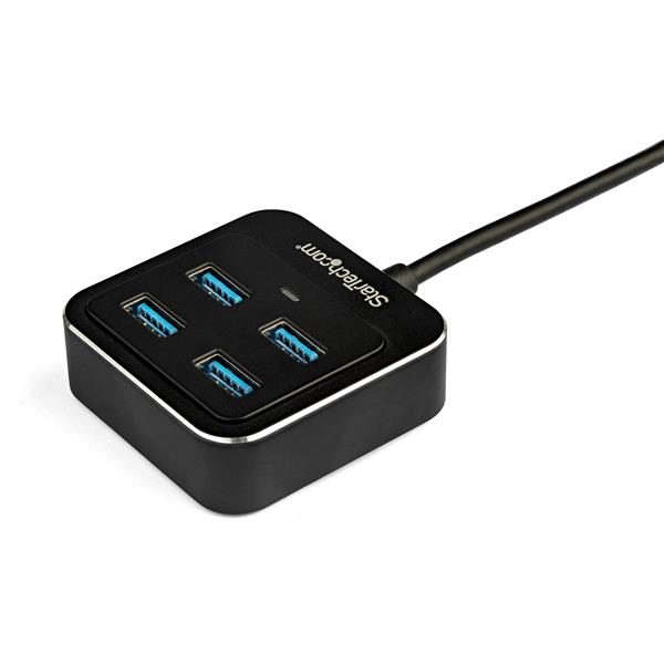 StarTech USB-C Hub 4 Port - USB Type-C - USB 3.1 Gen 2 Hub (10Gbit/s) - bus powered - USB Type-C distributor - Thunderbolt 3 USB hub - hub - 4 x SuperSpeed USB3.0 - desktop (HB31C4AB) - HB31C4AB