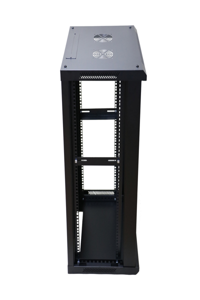 Extralink szafa wisz 19\" 15U 450mm d szklane czarna - Rack mural - 15U - 120 kg - Serrure à clé - Rails pour rack - Noir