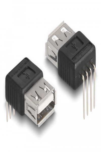 Adaptateur USB Delock - 4 broches (M) coudées vers USB (F) droites