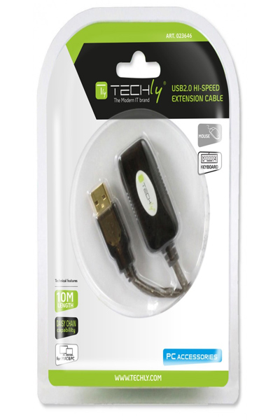 Techly USB Extension Cable USB Female to USB Male - IUSB-REP10TY