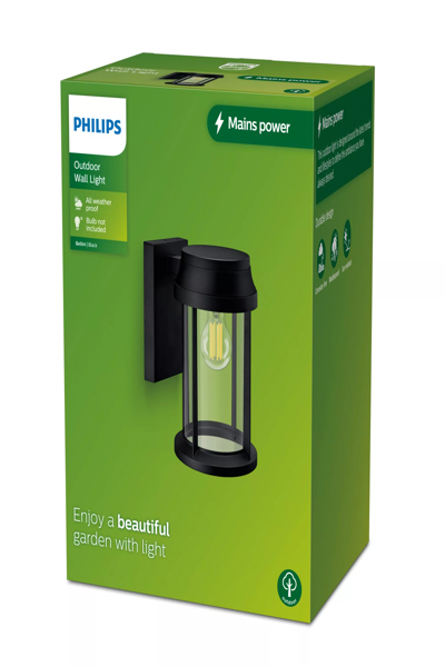 Philips Bellini Wandleuchte rund max. 25W exkl. LM schwarz