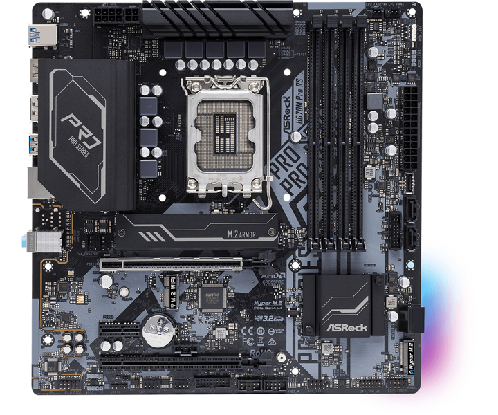ASRock H670M Pro RS - Mainboard - micro ATX - LGA1700 socket - 90-MXBHK0-A0UAYZ