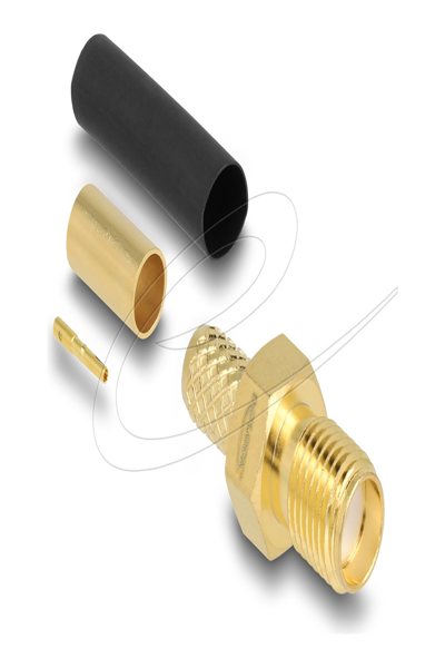Delock SMA socket for crimping LMR200 with matching heat shrink tubing - 91784