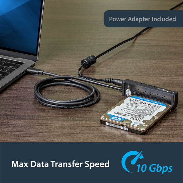 StarTech USB 3.1 (10Gbps) Adapter Cable for 2.5” /3.5” SATA Drives - USB-C - USB Type-C USB 3.1 - 1 x SATA 7+15 pin - 1 m - Black - USB31C2SAT3