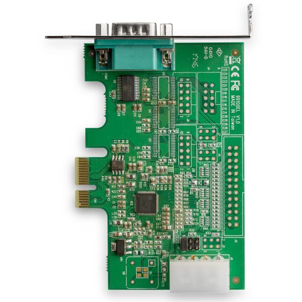 StarTech 4 Port PCI Express RS232 Serial Adapter Card - 16950 UART - 256-byte FIFO Cache - PCI E Serial Card - Serial Adapter - PCIe - RS-232 x 4 - PEX4S953