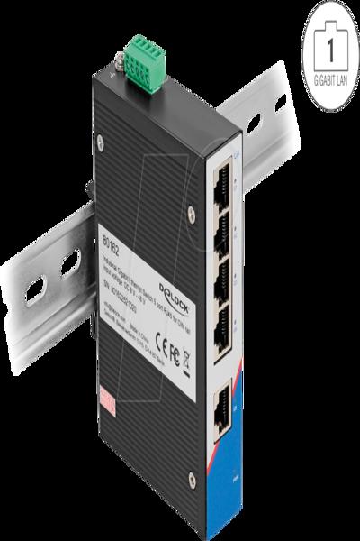 Delock Switch Industrial 5 x 10/100/1000 Gigabit Ethernet - 80162
