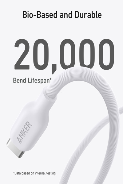 Câble USB-C vers Lightning Anker 541 écologique, blanc