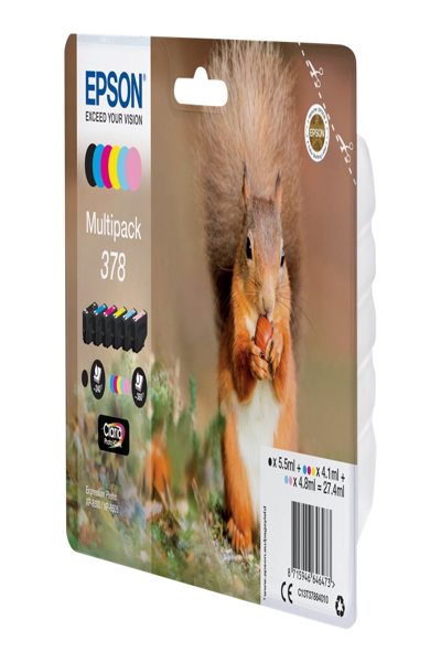 Epson Squirrel 378 Claria Photo HD Multipack 6-colours Ink - Standard Yield - Black - Cyan - Light Cyan - Magenta - Light magenta - Yellow - 5.5 ml - 4.1 ml - 1 pc(s) - 240 pages