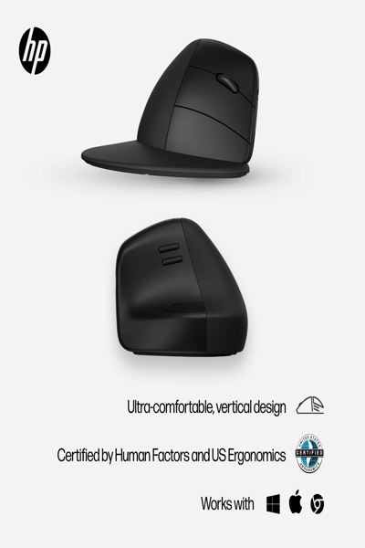HP 920 Ergonomic Wireless Mouse: Right-hand, Vertical Design, 4000 DPI - 6H1A4AA
