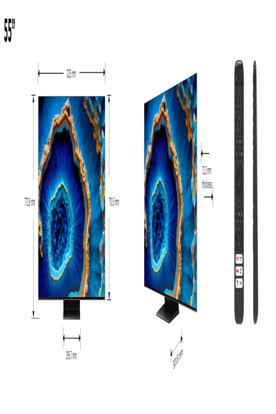 TCL C80 Series 55C805 TV 139.7 cm 55" 4K Ultra HD Smart Wi-Fi Black 1300 - Flat Screen - 139.7 cm - 55C805