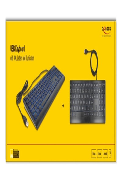 Delock Keyboard Wired 1.5m with XXL Letters - 12170