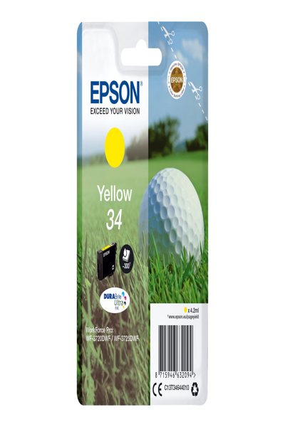 EPSON GOLF BALL SINGLEPACK YELLOW 34 DURABRITE ULTRA INK 4.2 ML