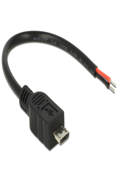 Delock Strömkabel - bar ledning till Micro-USB Typ B (endast ström) (hane) - 82697