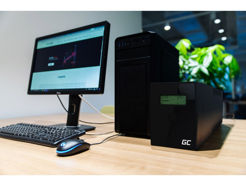 Green Cell UPS01LCD - Line-Interactive - 600 VA - 360 W - Sine - 230 V - 230 V - UPS01LCD