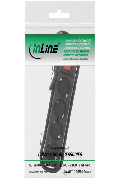 Multiprise InLine 4 prises noire 5 m