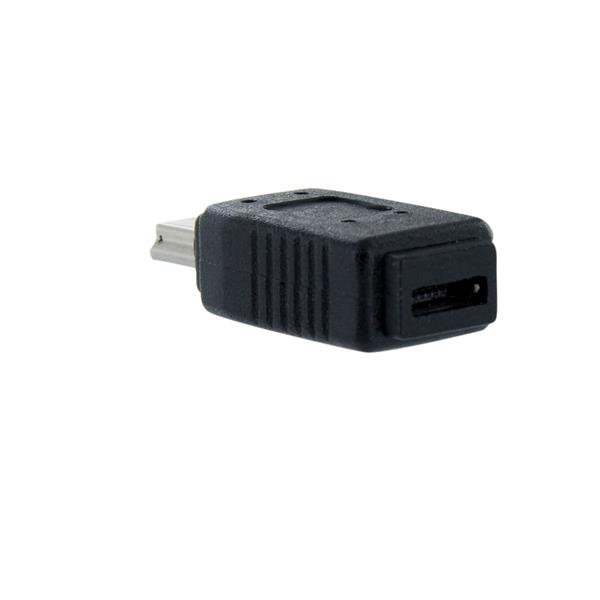 Micro USB to Mini USB 2.0 Adapter - Female/Female - Black - USB Adapter - Micro-USB Type B (W) ( UUSBMUSBFM ) - UUSBMUSBFM