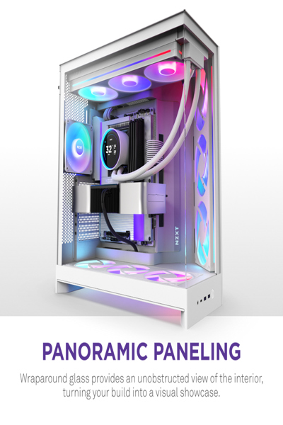 NZXT H9 Flow RGB+ midi-torn-PC vit - CM-H92FW-P1