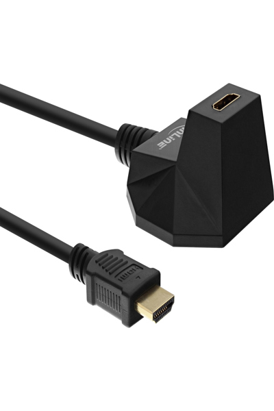 Station HDMI InLine - Câble HDMI HS avec Ethernet - M/F - noir - contacts dorés - 3 m