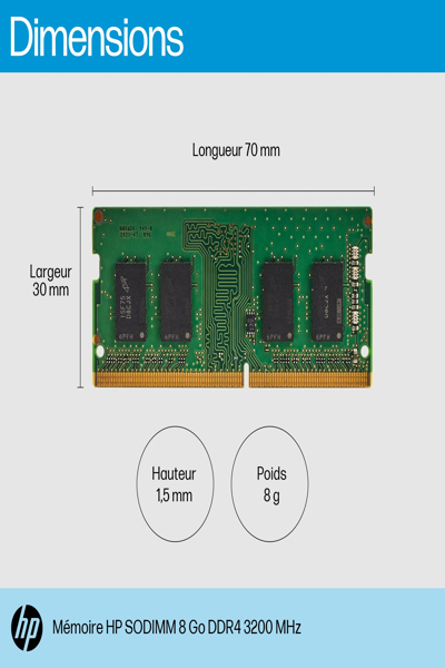 HP 8GB 3200 SODIMM Memory: DDR4 - 8C4X8AA