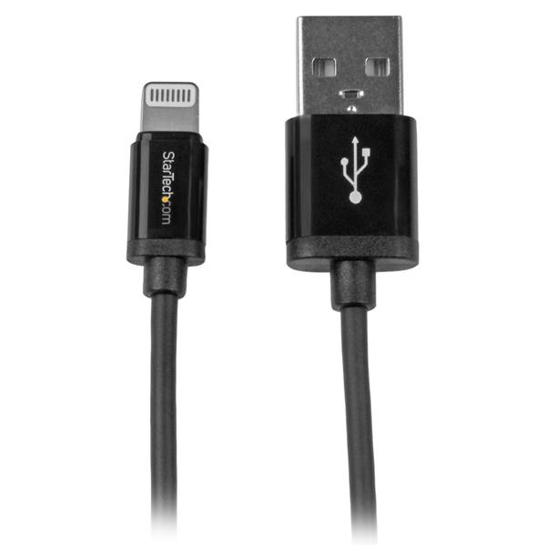 StarTech 1 m (3 ft.) USB to Lightning Cable - iPhone / iPad / iPod Charger Cable - High Speed ​​Charging Lightning to USB Cable - Apple MFi Certified - Black - 1 m - Lightning - USB A - Male - Male - Black - USBLT1MB