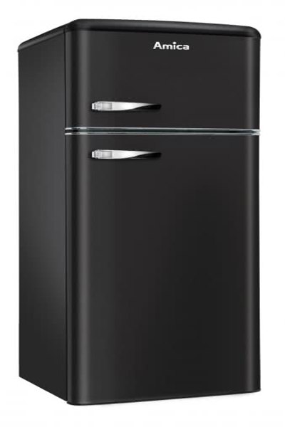 Amica KGC15637MS réfrigérateur/congélateur rétro, 162/44L, noir mat