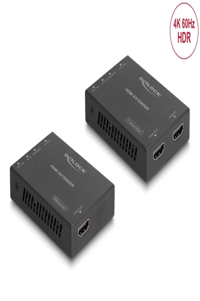 Kit d'extension HDMI Delock sur câble Cat.6 4K 60 Hz - Ensemble câble/adaptateur - Numérique/Affichage/Vidéo