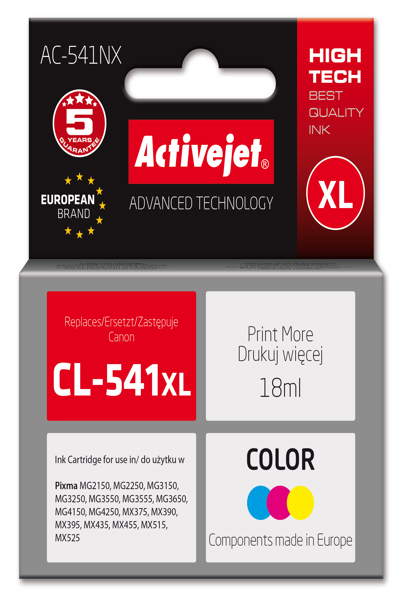 Activejet AC-541NX ink for Canon printer replacement CL-541XL Supreme blue - Compatible - cyan