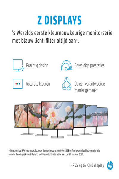 HP Z27q G3 QHD - 68.6 cm (27") - 2566 x 1440 pixels - Quad HD - LED - 5 ms - Silver - 1C4Z7AA