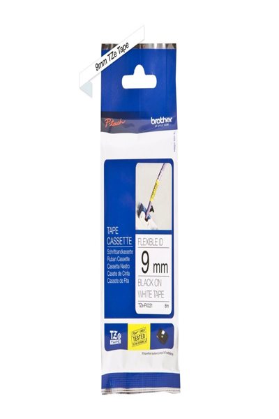 Brother TZe-FX221 - Adhesive - black on white - TZEFX221