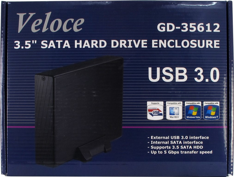 Inter-Tech GD35612 3.5 inch USB 3.0 Veloce HDD Enclosure - 88884055