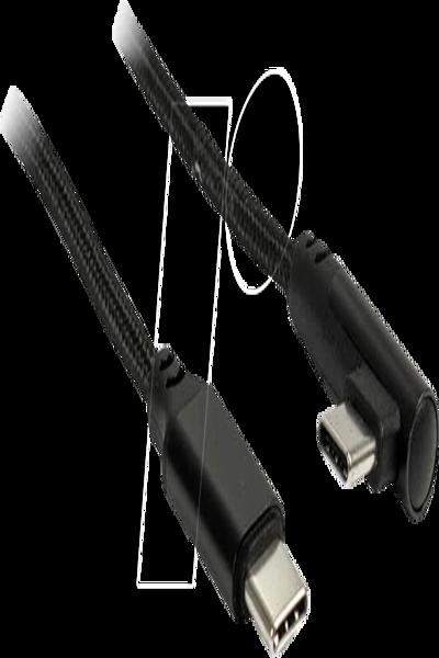 Câble USB Inter-Tech - USB-C 24 broches (M) droit vers USB-C 24 broches (M) coudé