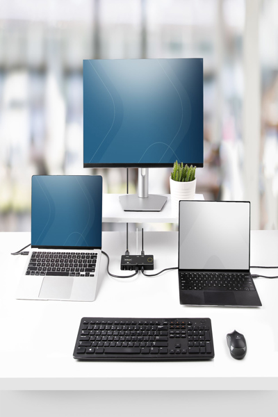 StarTech.com 2-portars USB-C KVM-switch, enkel 4K 60Hz HDMI-skärm, dubbla 100W strömförsörjningsportar, bussdriven, kompatibel med USB typ-C/USB4/Thunderbolt 3/4 - C2-H46-UC2-PD-KVM