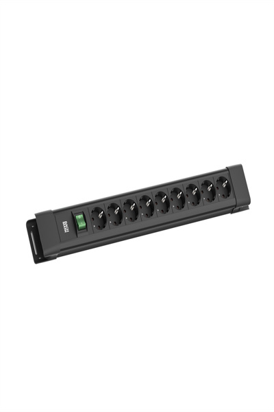 Bachmann CONNECTUS 9xCEE7/3 1xSchalter 2.0m CEE7/7 Schwarz
