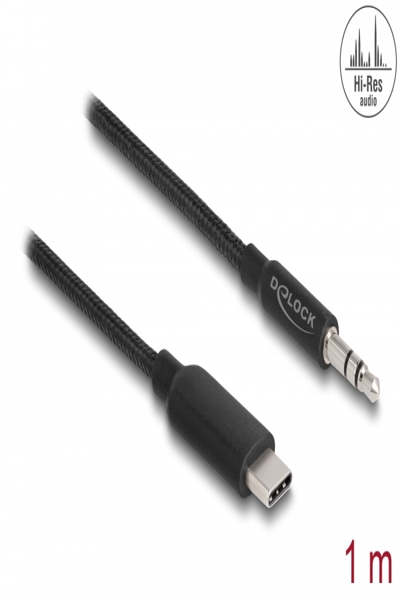 Delock Audio cable - 24 pin USB-C male to mini-phone stereo 3.5 mm male - 85208