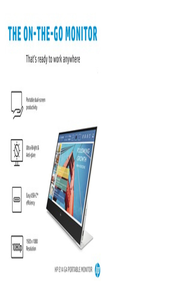 HP E-Series E14 G4 - 35.6 cm (14") - 1920 x 1080 pixels - Full HD - LED - 5 ms - White - 1B065AA#ABB