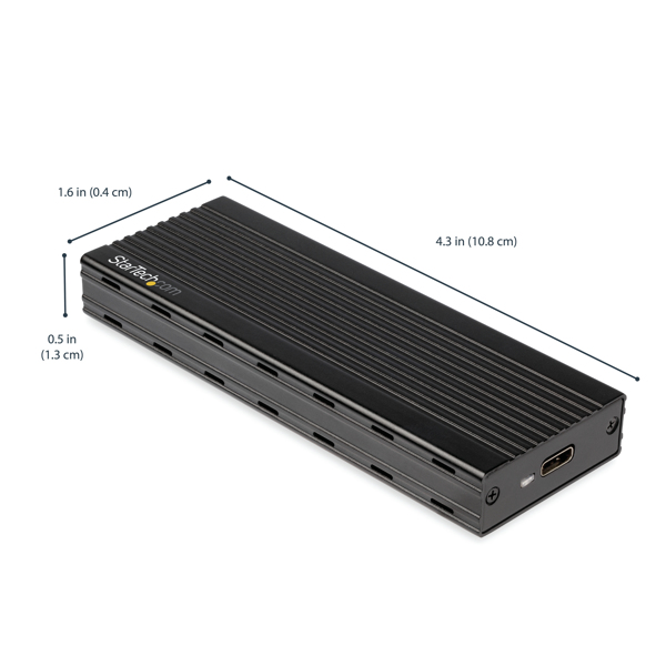StarTech M.2 NVMe SSD enclosure for PCIe SSDs - USB 3.1 Gen 2 Type C - Thunderbolt 3 compatible - M2E1BMU31C - storage enclosure - M.2 - M.2 card - 10 Gbit/s - USB 3.1 (Gen 2) - black - M2E1BMU31C