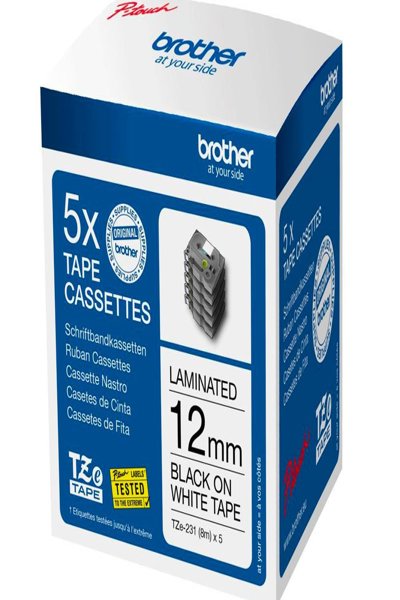 Brother TZe-231 - Adhesive - black on white - TZE231M5