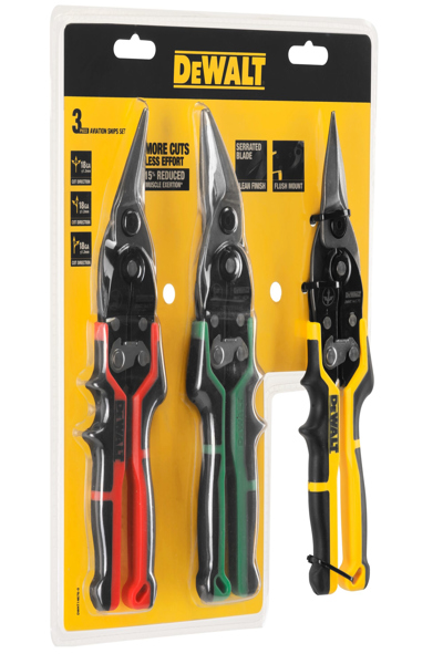 Cisailles à tôle DEWALT ERGO, lot de 3