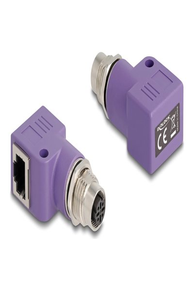 Adaptateur réseau Delock - 4 broches M12-D (F) fileté vers RJ-45 (F) coudé