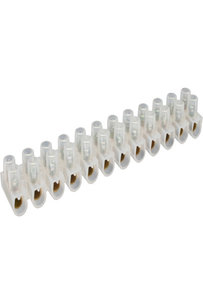 Bornier en ligne 16 mm² 12 ports transparent 10 pièces.