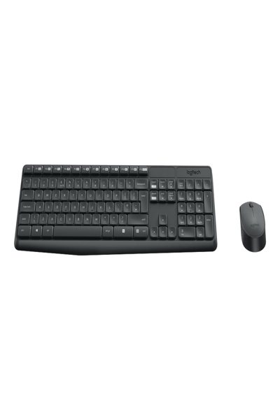 Logitech MK235 Wireless Keyboard and Mouse Combo - Full-size (100%) - Wireless - USB - QWERTY - Grey - Mouse included - 920007919