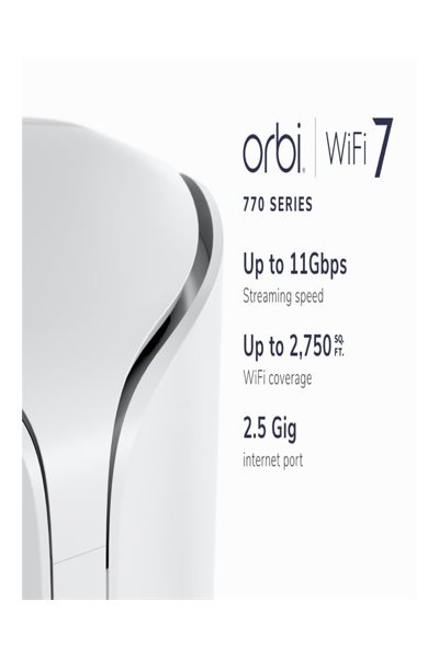 Netgear Orbi 7 TB WiFi 7 SATELLITE RBE770 - Access Point - 11 Gbps